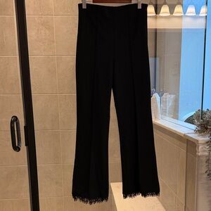Zara Black Flare Pants with Lace Hem
